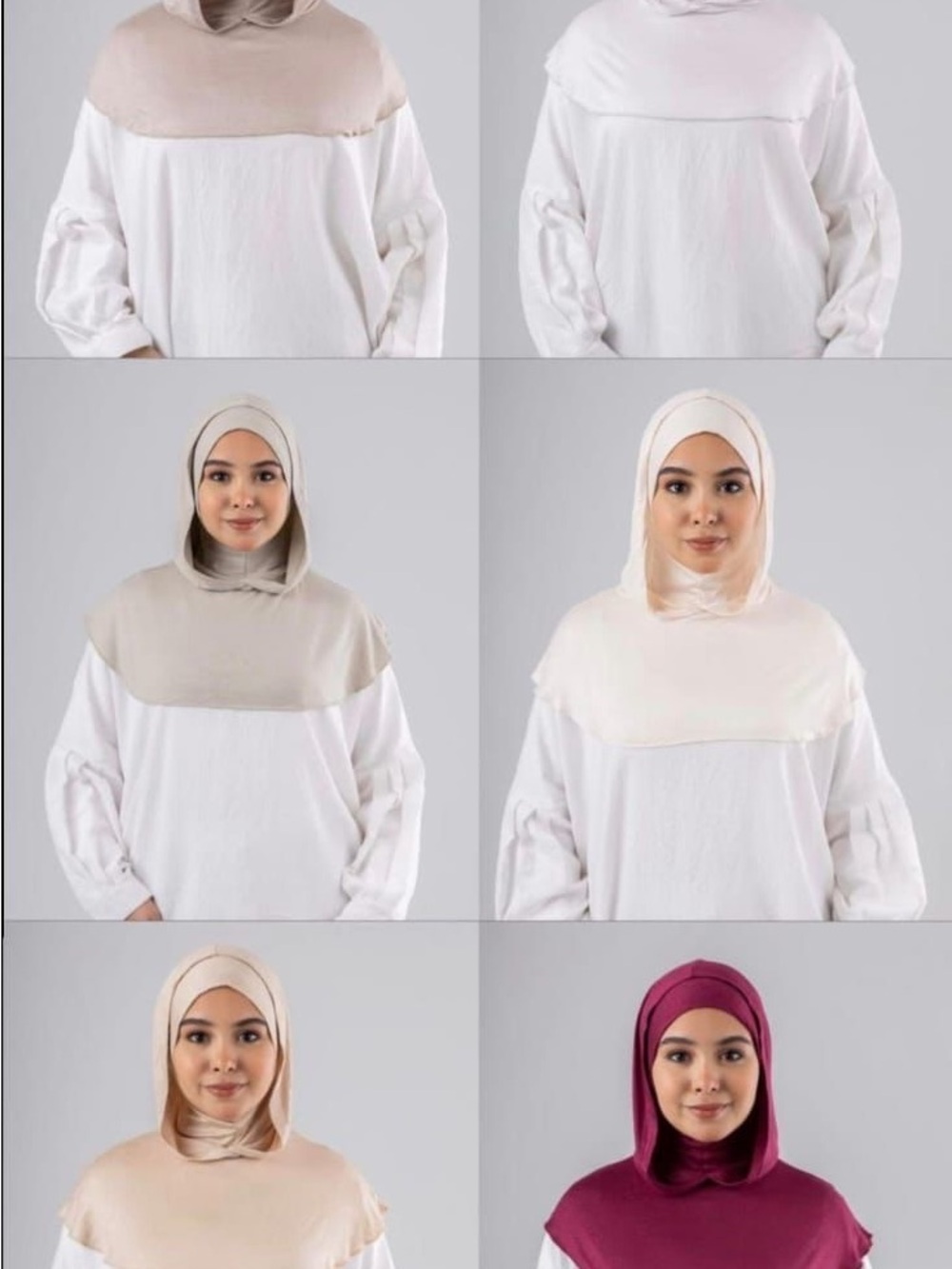 Women’s Two-Tone Modest Hoodie Top - Neutral & Berry Options